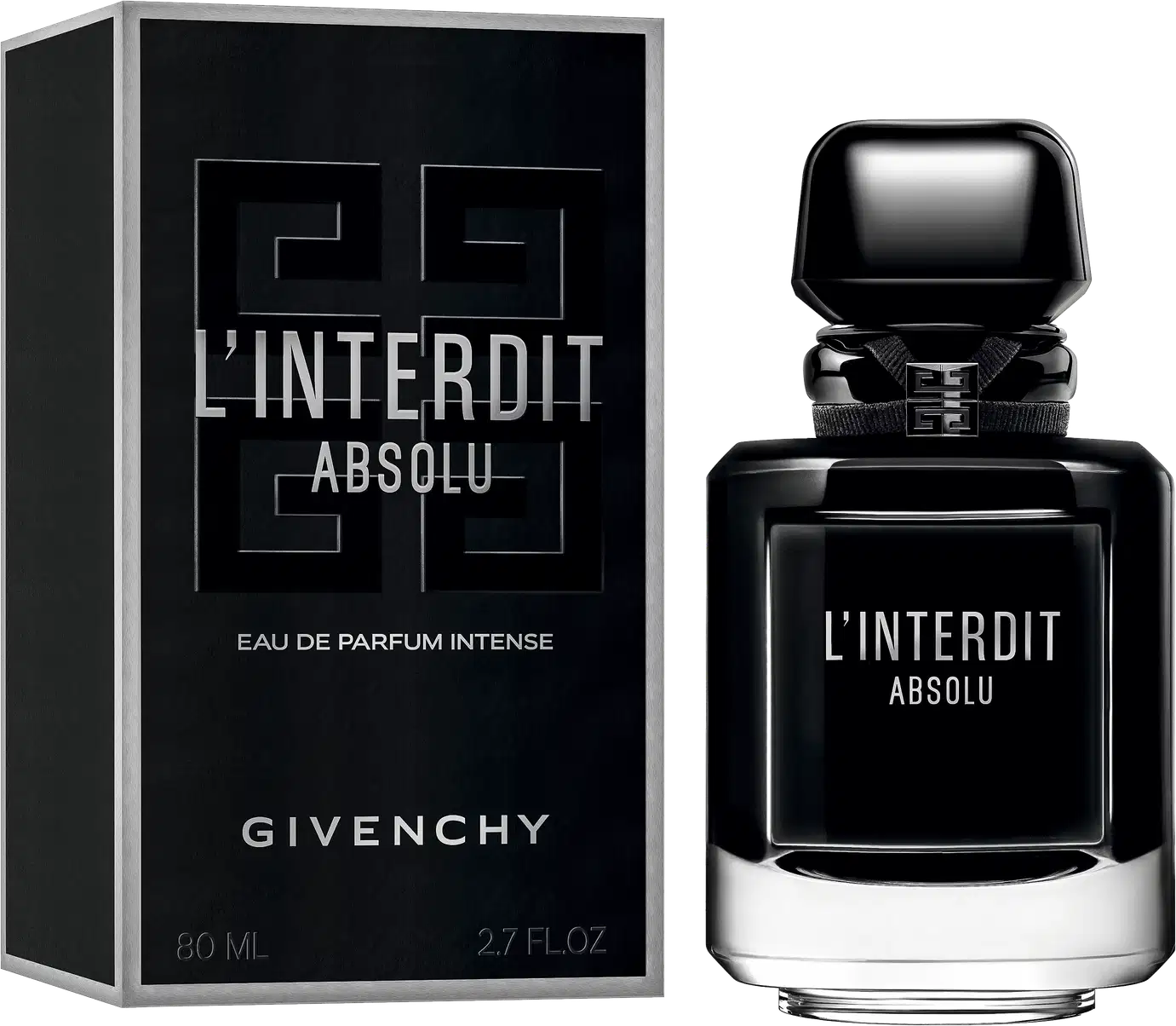A imagem mostra a caixa e o frasco do perfume lado a lado.