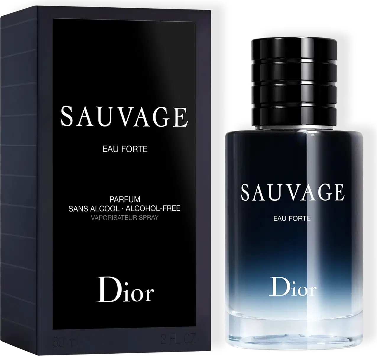 A imagem mostra a caixa e o frasco do perfume, lado a lado.