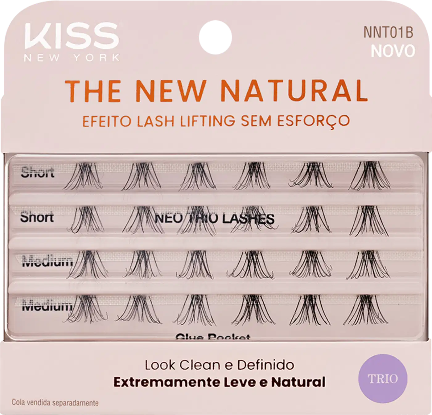 Cílios Individuais Kiss New York The New Natural Neo Trio Lashes NNT01.
