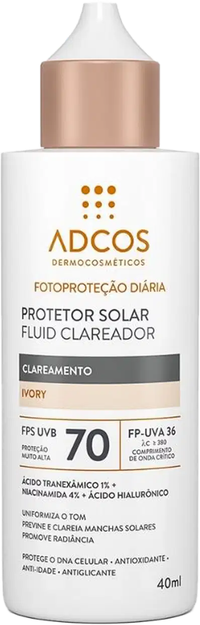Protetor Solar com Cor Adcos Fotoproteção Diária Fluid Clareador FPS70