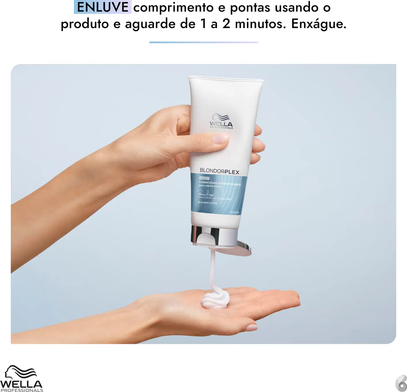 ENLUVE comprimento e pontas usando o produto e aguarde de 1 a 2 minutos. Enxágue.