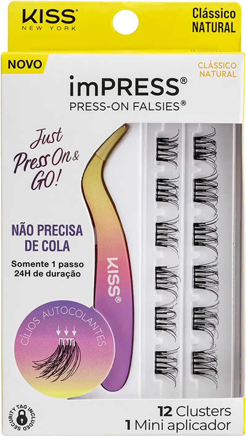 Kit Kiss New York imPRESS Press-on Falsies Mini Natural 01 (2 Produtos).