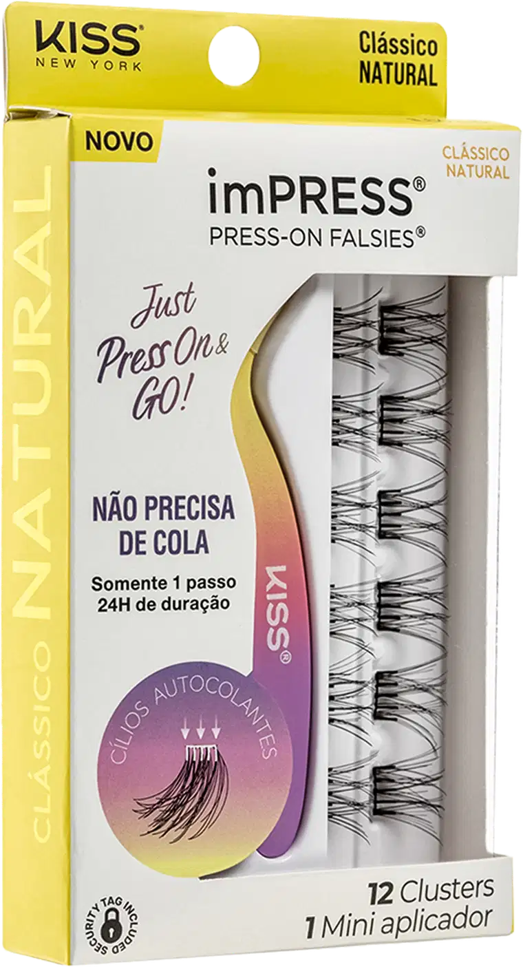Kit Kiss New York imPRESS Press-on Falsies Mini Natural 01 (2 Produtos).