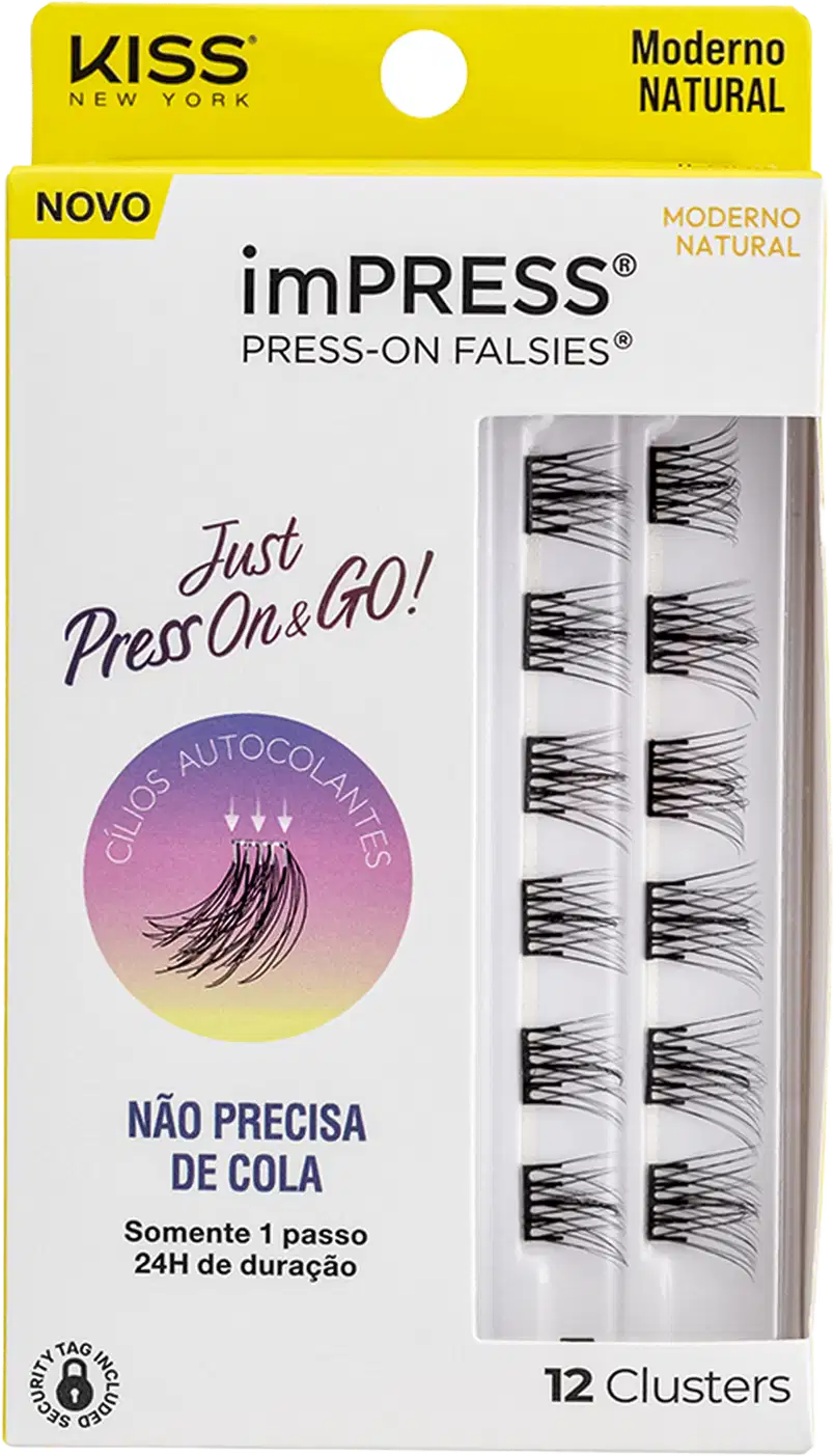 Cílios Postiços Kiss New York imPRESS Press-on Falsies Mini Natural 03 Refil (12 Unidades)