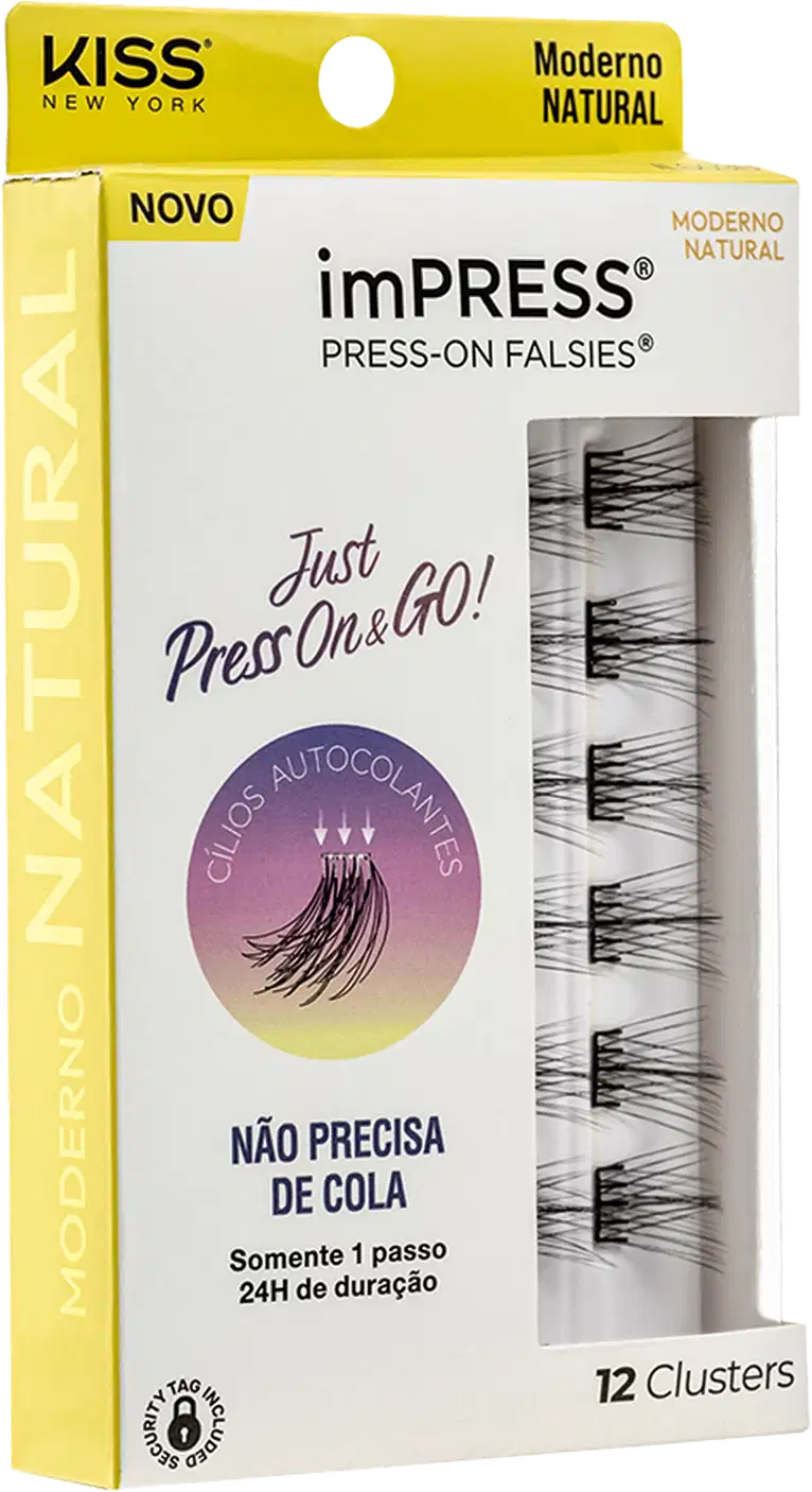 Cílios Postiços Kiss New York imPRESS Press-on Falsies Mini Natural 03 Refil (12 Unidades)
