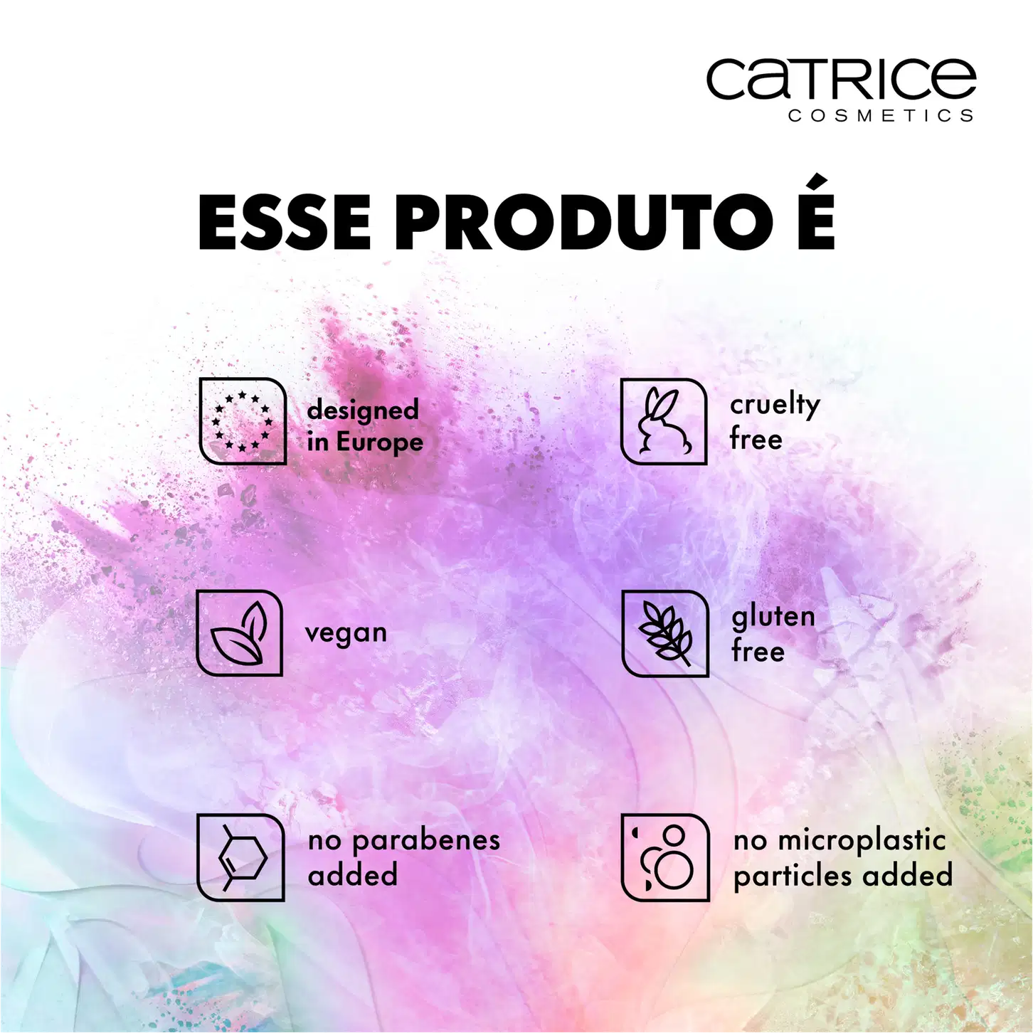 Indicações de Selo Livre de Crueldade, Vegano e sem parabenos.