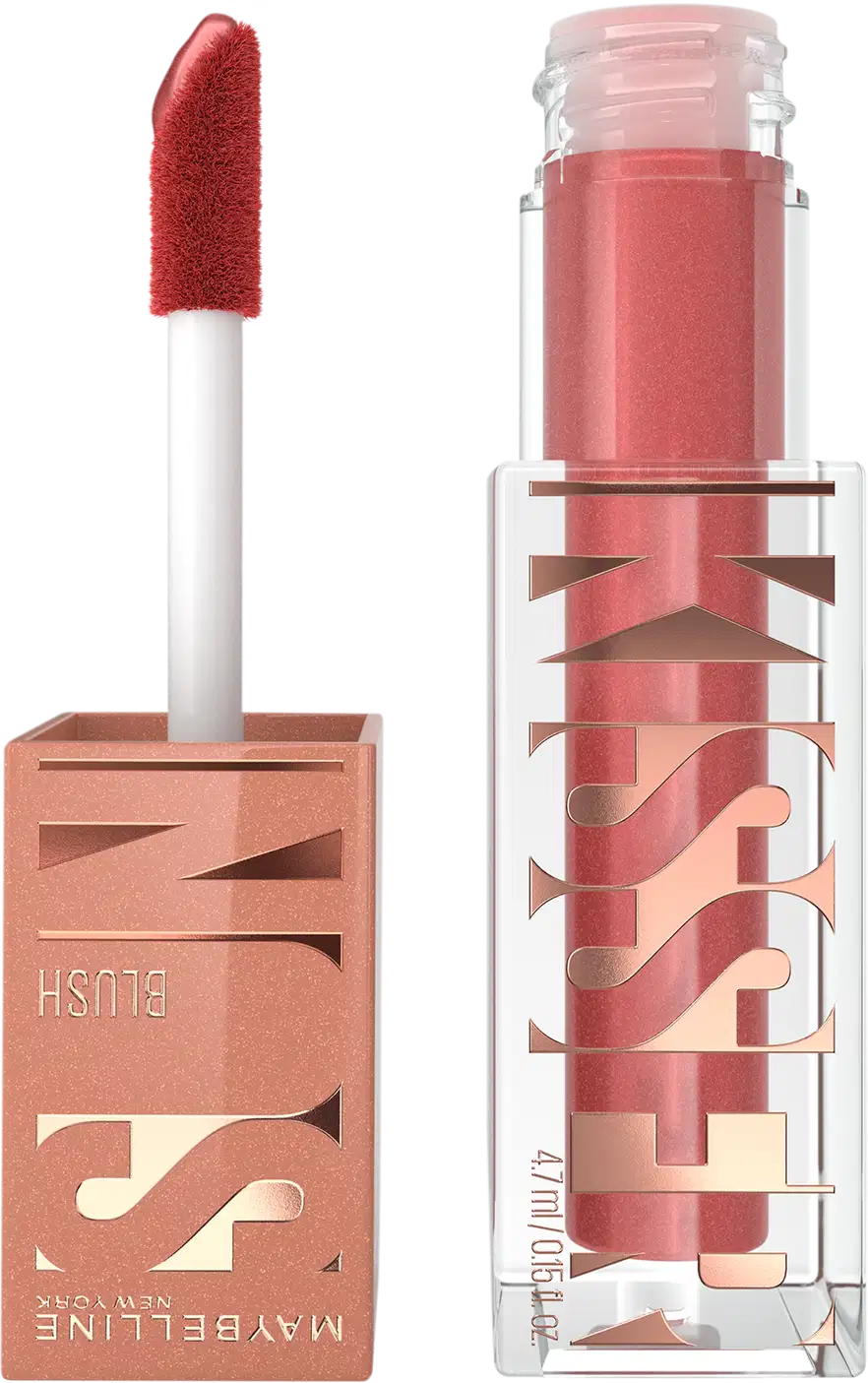 Blush Líquido Multifuncional Sunkisser, da marca Maybelline. Possui cor avermelhada.