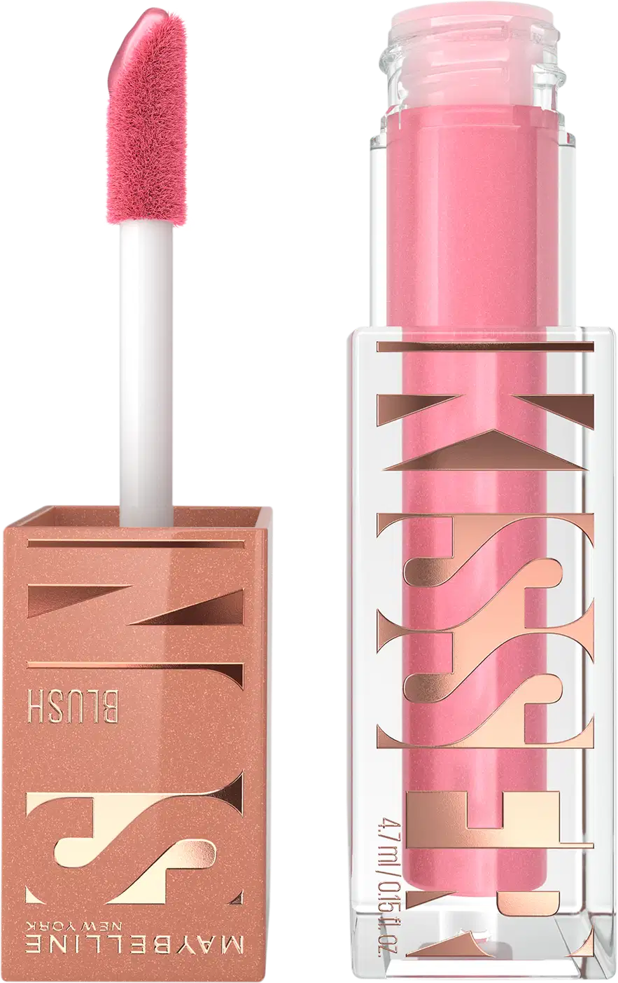 Blush Líquido Multifuncional Sunkisser, da marca Maybelline. Possui cor rosa.