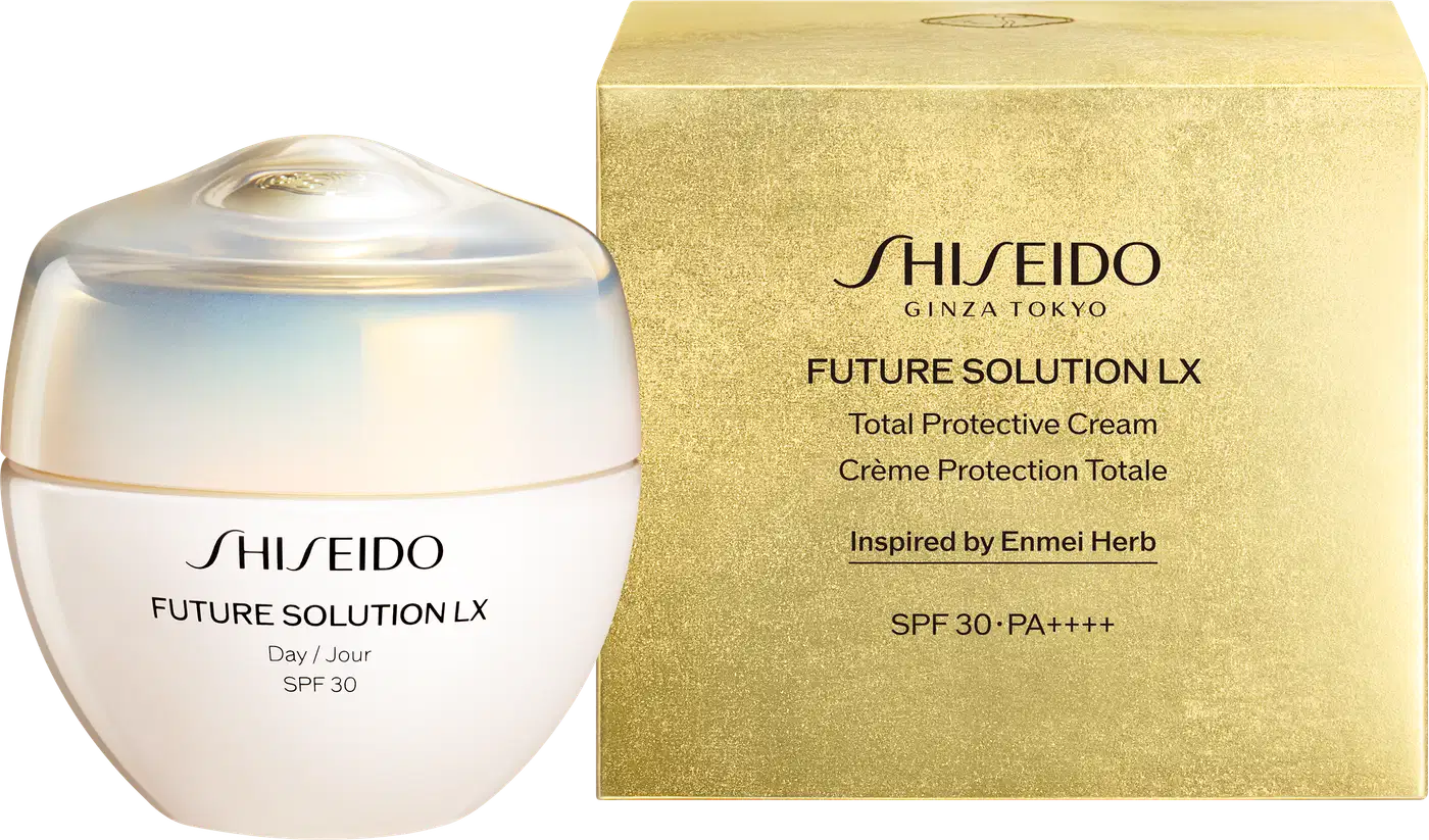 Creme Shiseido Future Solution LX Total Protective Cream FPS 30  com a caixa ao lado