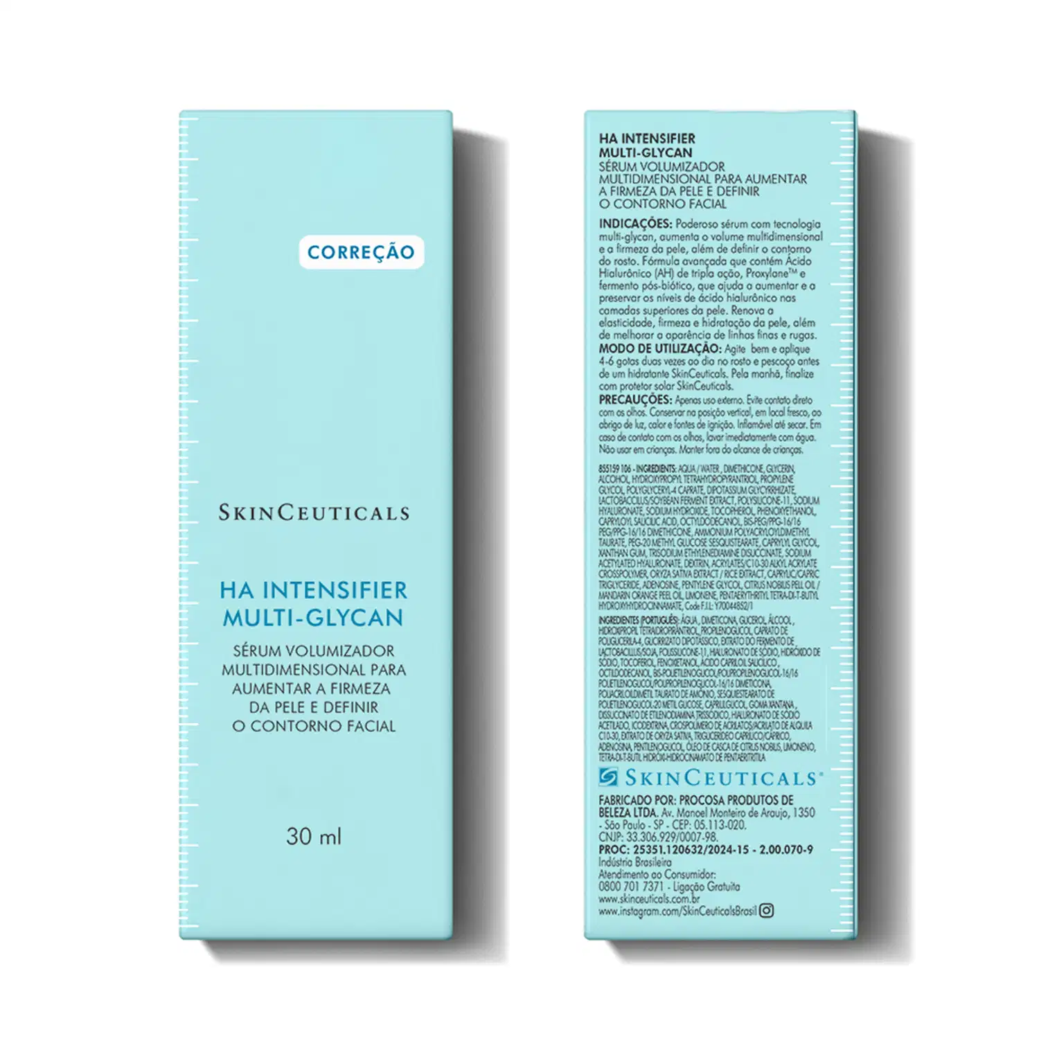 Frente e verso da caixa do SkinCeuticals HA Intensifier Multi-Glycan