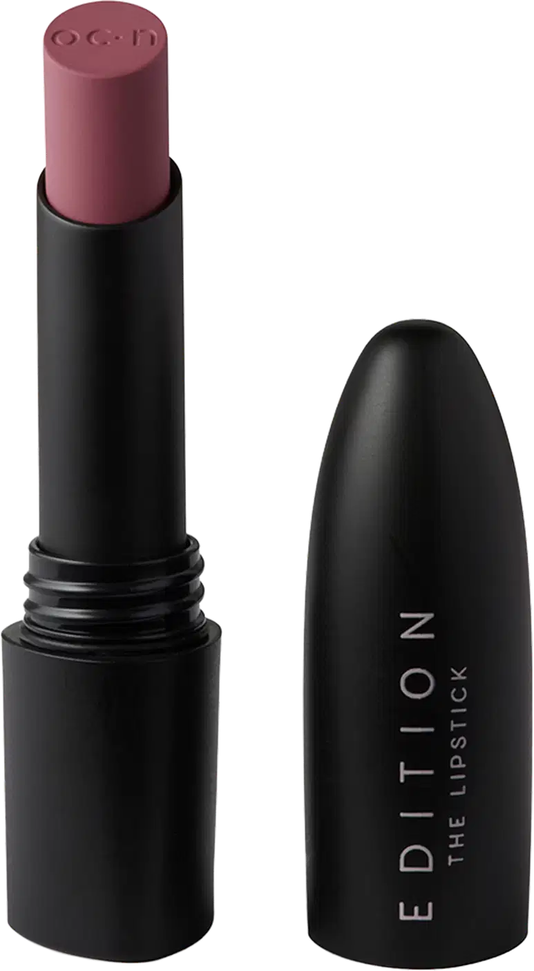 Batom cremoso Edition The Lipstick, da marca Océane. Cor roxo.