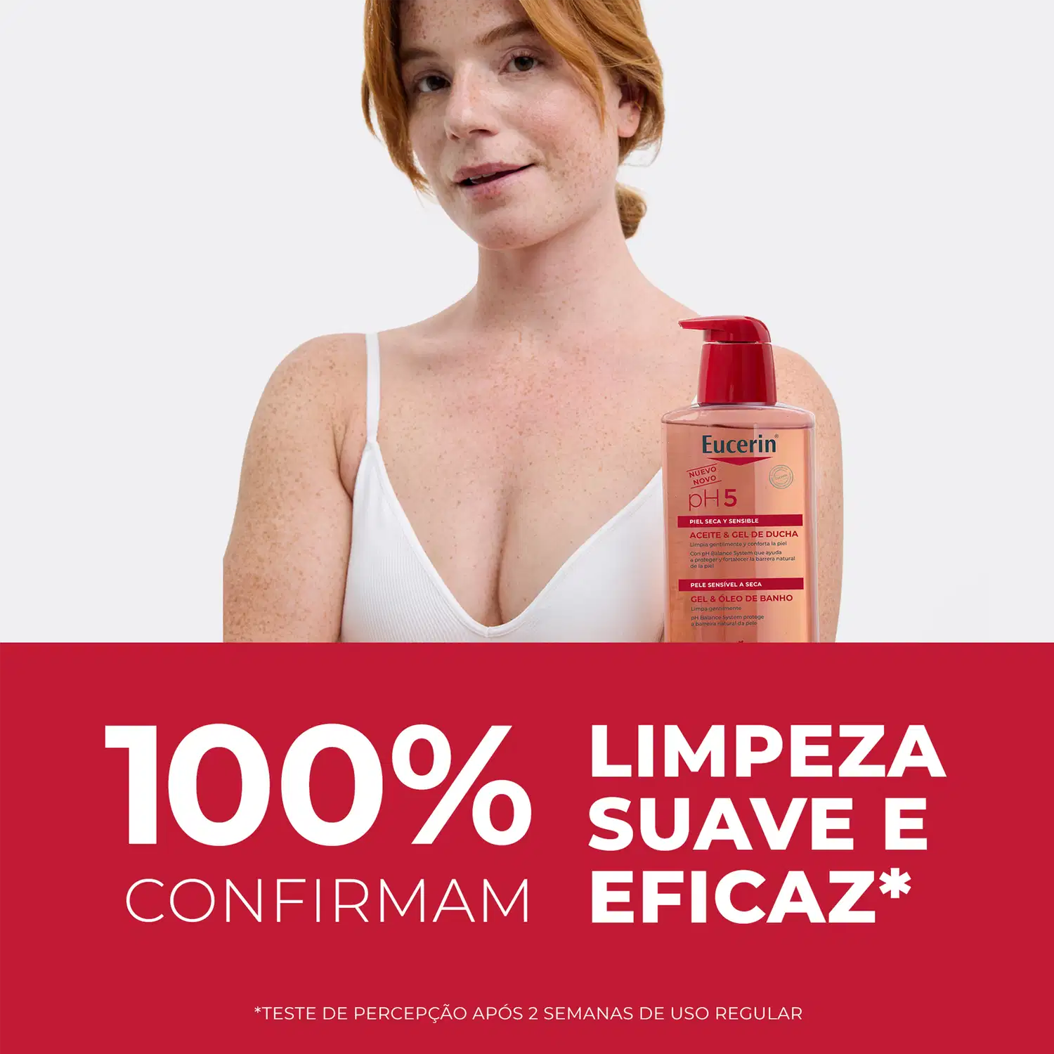 Gel e Óleo de Banho Eucerin Pele Seca e Sensível pH5, 400ml.