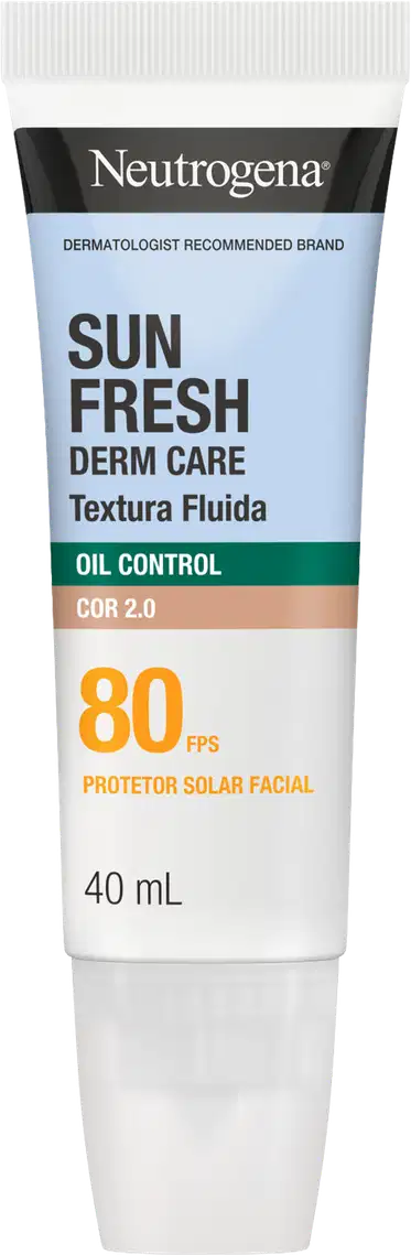 Protetor Solar Facial Neutrogena Sun Fresh Oil Control FPS80 Cor 2.0, 40ml.