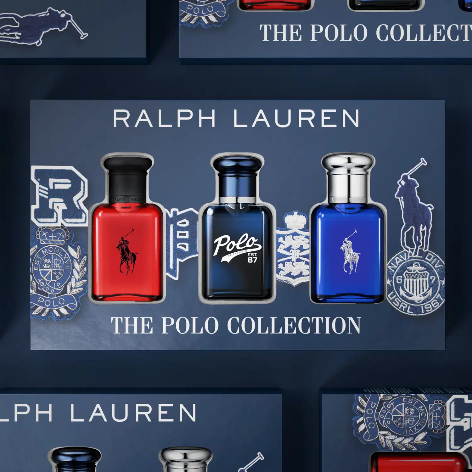 Conjunto The Polo Collection Ralph Lauren Masculino EDT 40ml + EDT 40ml + EDT 40ml.