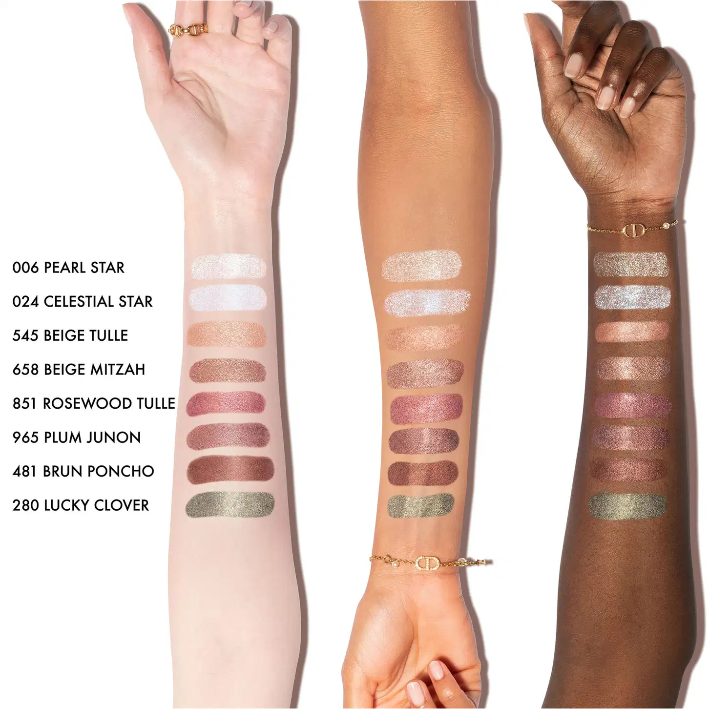 Aplicação das cores das sombras em variados tons de pele