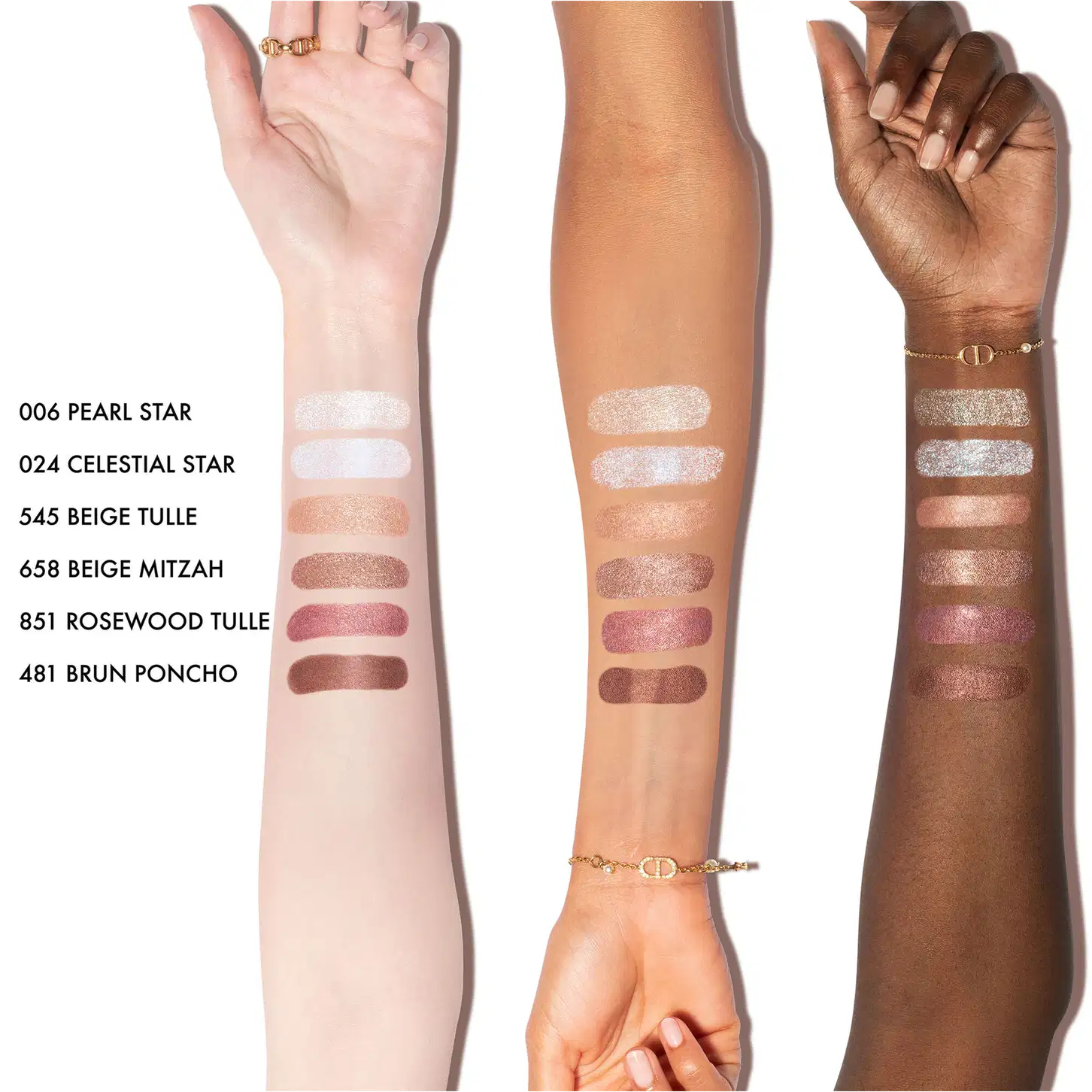 Aplicação das cores das sombras em variados tons de pele