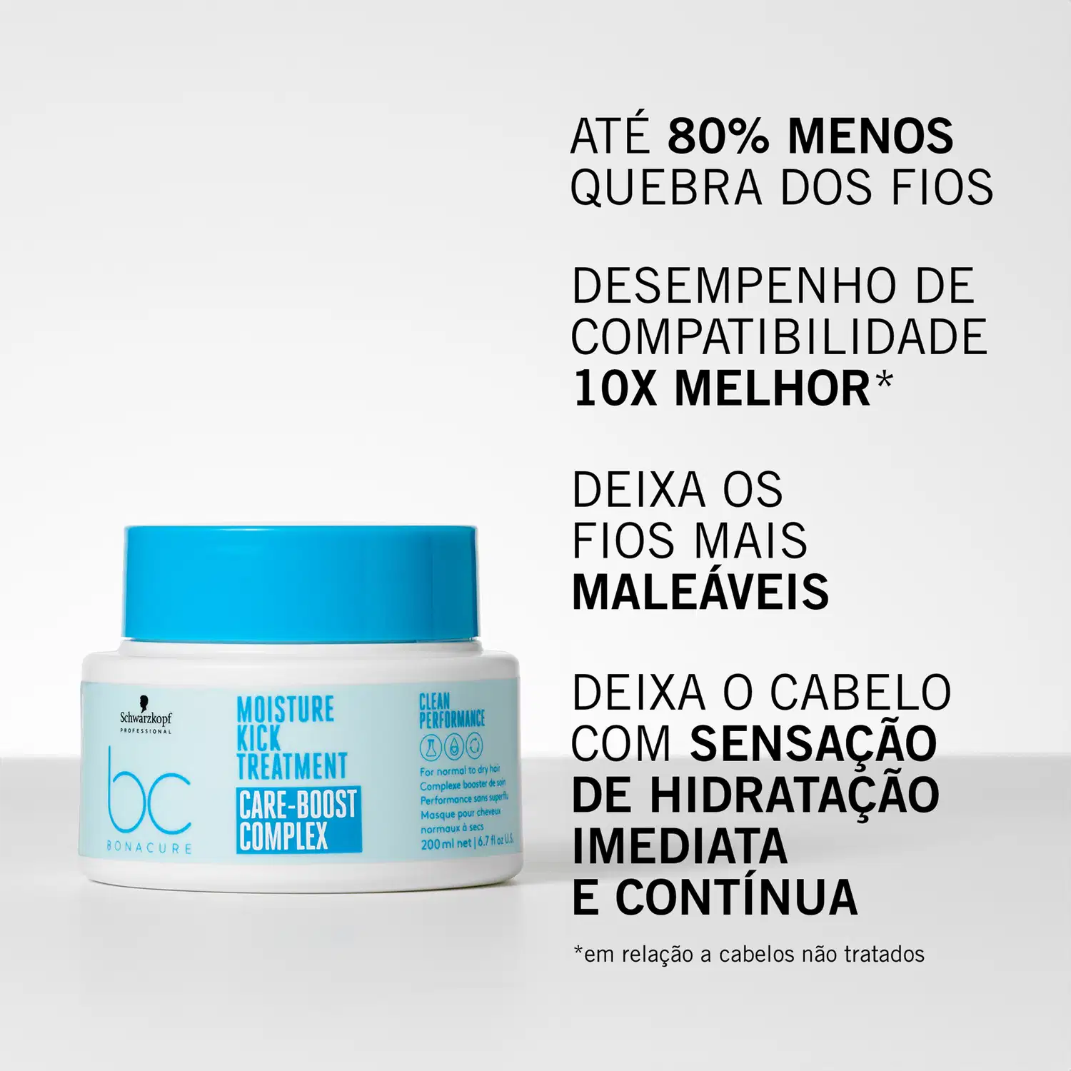 ATÉ 80% MENOS QUEBRA DOS FIOS
DESEMPENHO DE COMPATIBILIDADE 10X MELHOR*
DEIXA OS FIOS MAIS MALEÁVEIS
DEIXA O CABELO COM SENSAÇÃO DE HIDRATAÇÃO IMEDIATA E CONTÍNUA
*em relação a cabelos não tratados