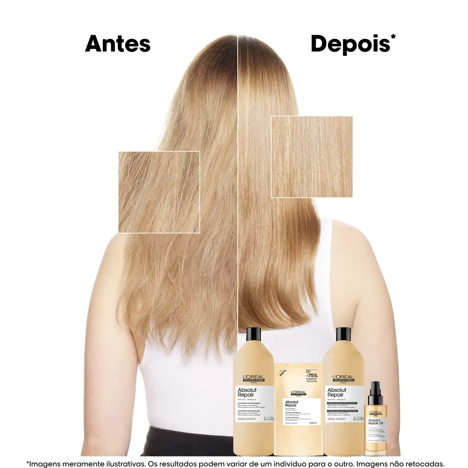 Antes e depois do uso