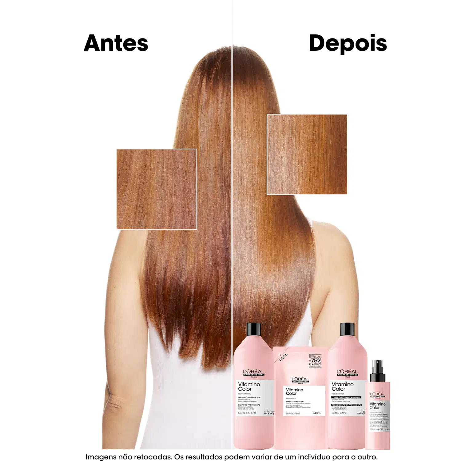 Antes e depois do uso