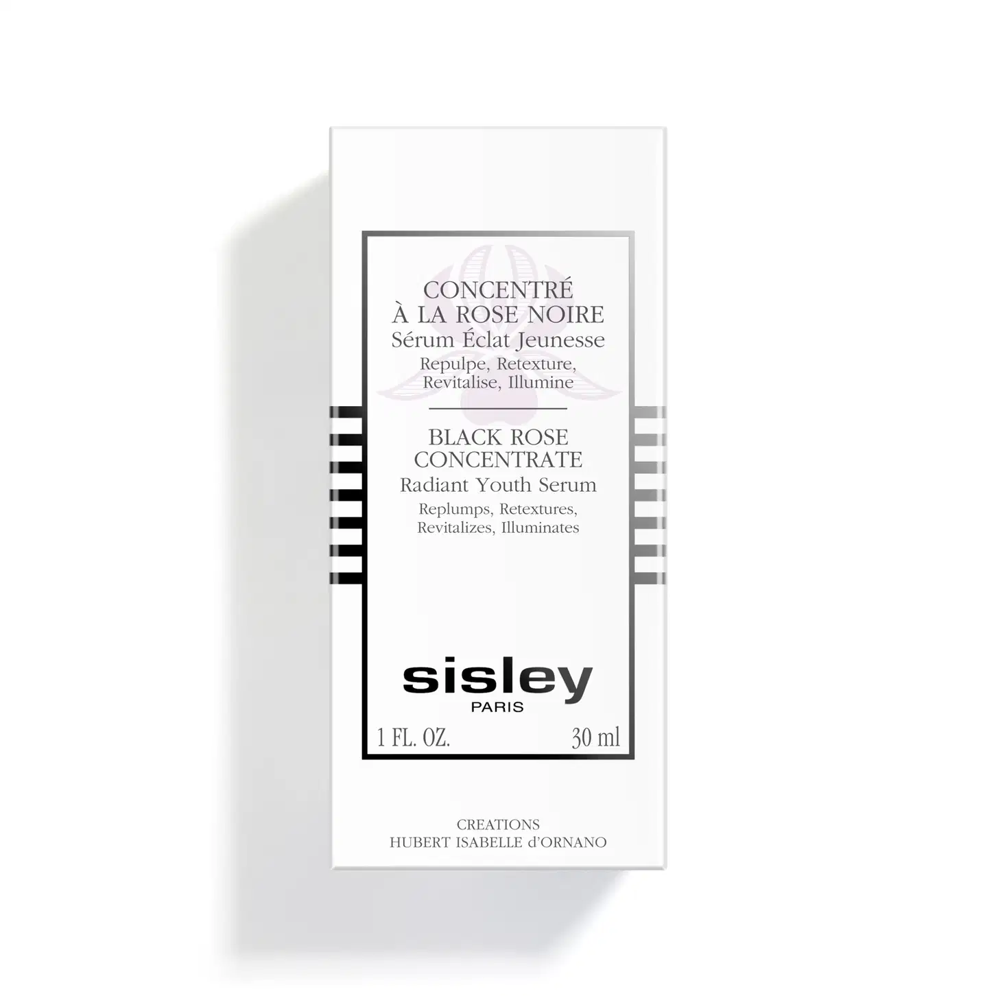 Caixa do frasco de sérum Sisley Black Rose Concentrate.