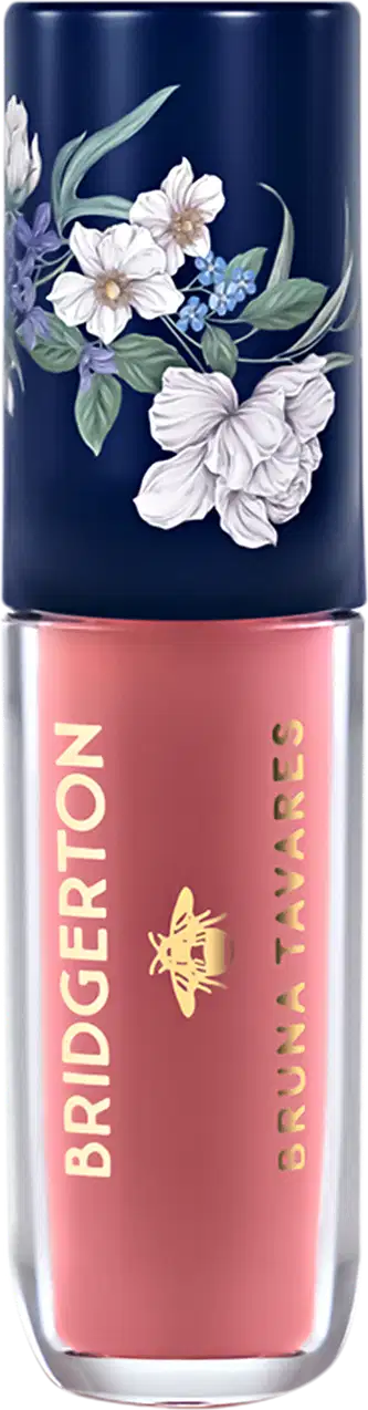 Blush líquido multifuncional de Bruna Tavares BT x Bridgerton com acabamento natural, indicado para aplicação multifuncional no rosto e nos olhos.