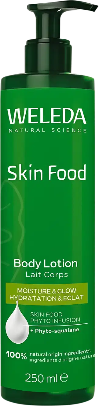 Embalagem da Loção Corporal Weleda Skin Food.