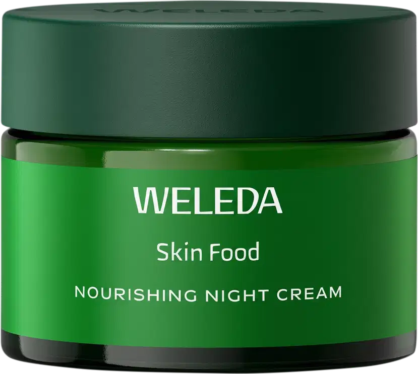 Embalagem com o creme facial Weleda Skin Food Noite.