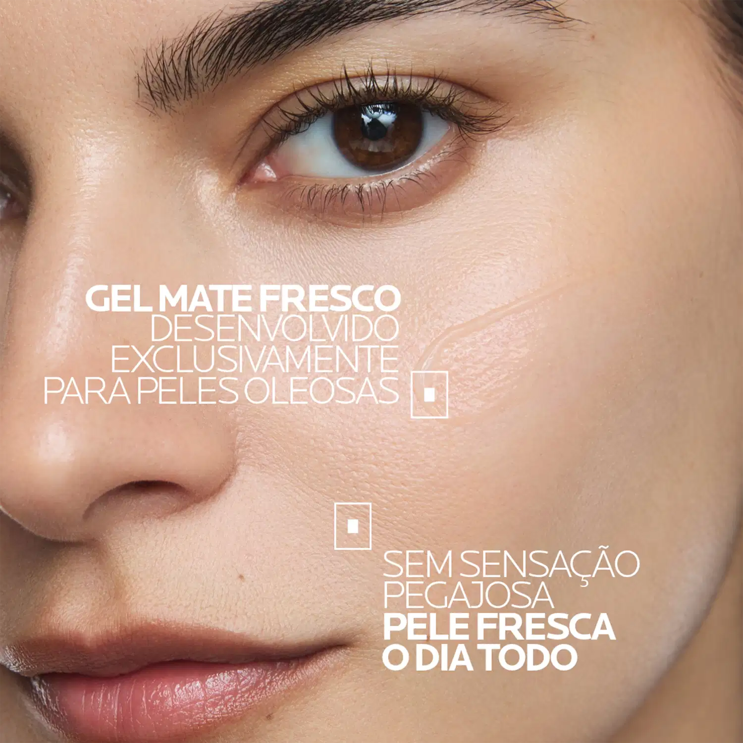 Gel mate fresco La Roche-Posay desenvolvido exclusivamente para peles oleosas. Produto com textura leve, sem sensação pegajosa, mantendo a pele fresca durante todo o dia. Embalagem em tom neutro.