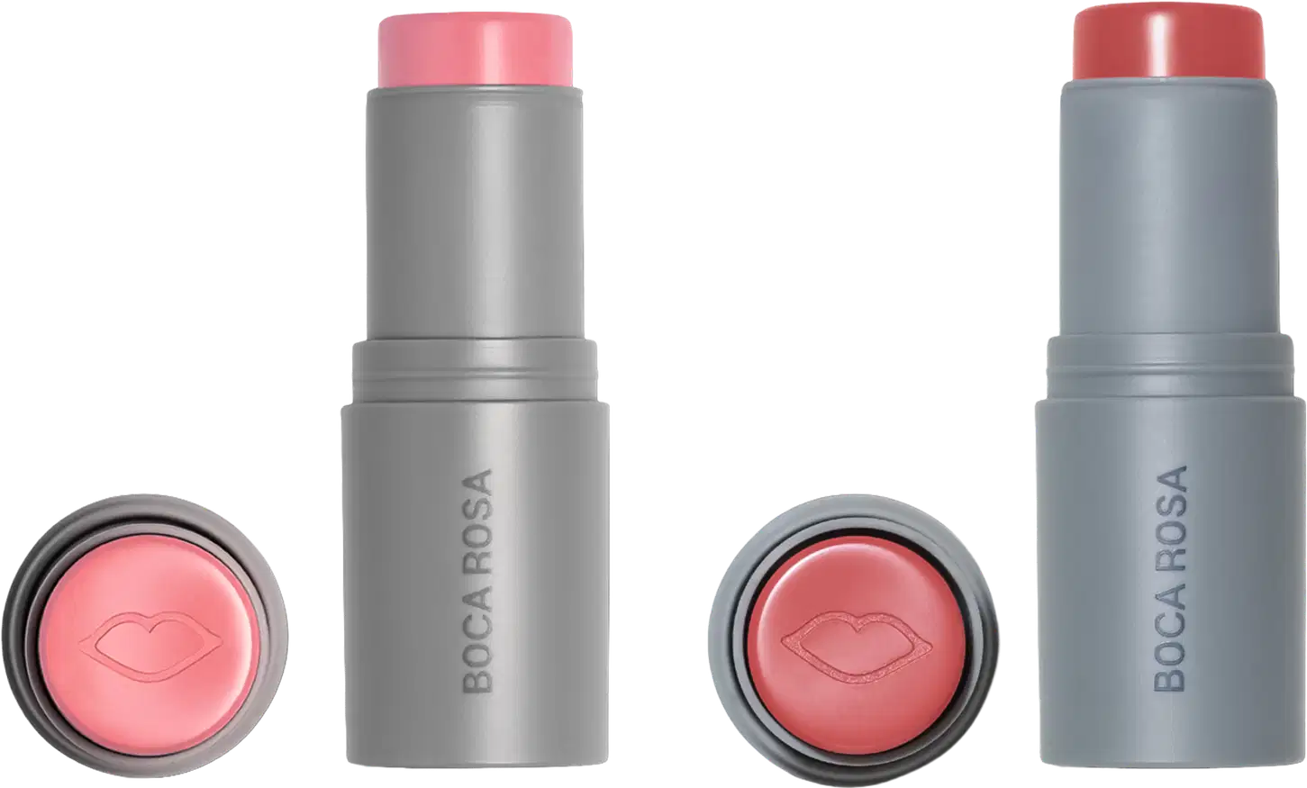 Kit Boca Rosa Stick Cor Gyn + Rildy, 2 sticks de maquiagem multifuncional.