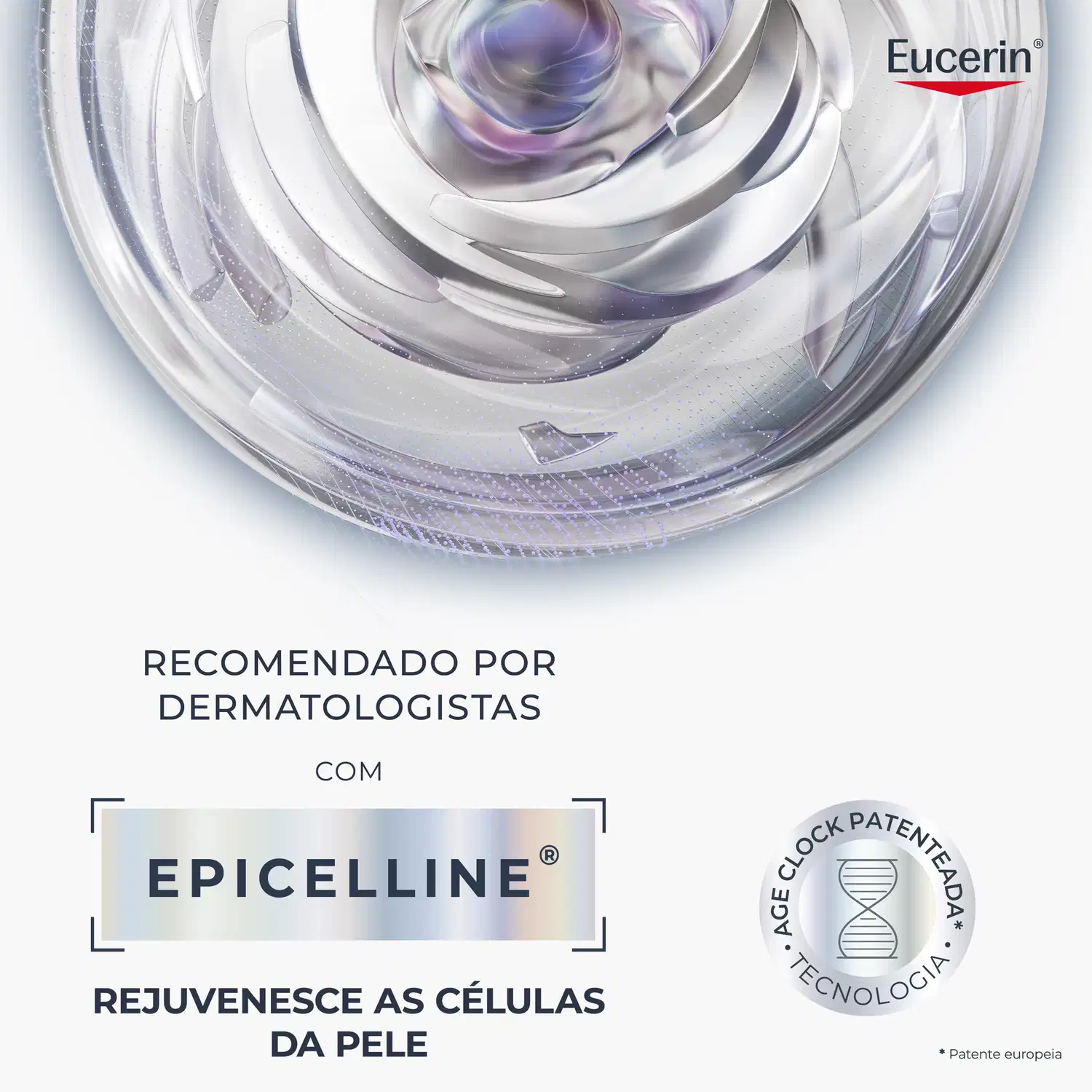 Recomendado por dermatologistas com Epicelline, que rejuvenesce as células da pele. Com tecnologia patenteada de bloqueio celular.
