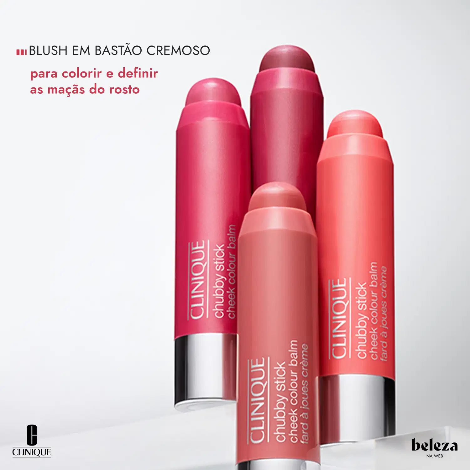 BLUSH EM BASTÃO CREMOSO para colorir e definir as maçãs do rosto