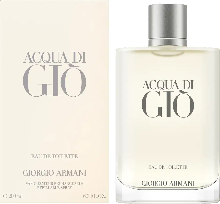 A imagem mostra o perfume importado masculino Acqua di Giò Pour Homme de Giorgio Armani.