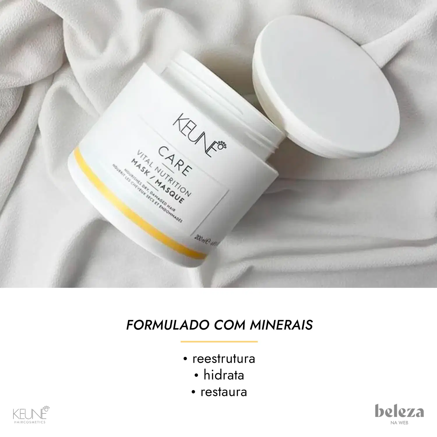 A imagem mostra a Máscara de Nutrição Care Vital Nutrition da marca Keune.