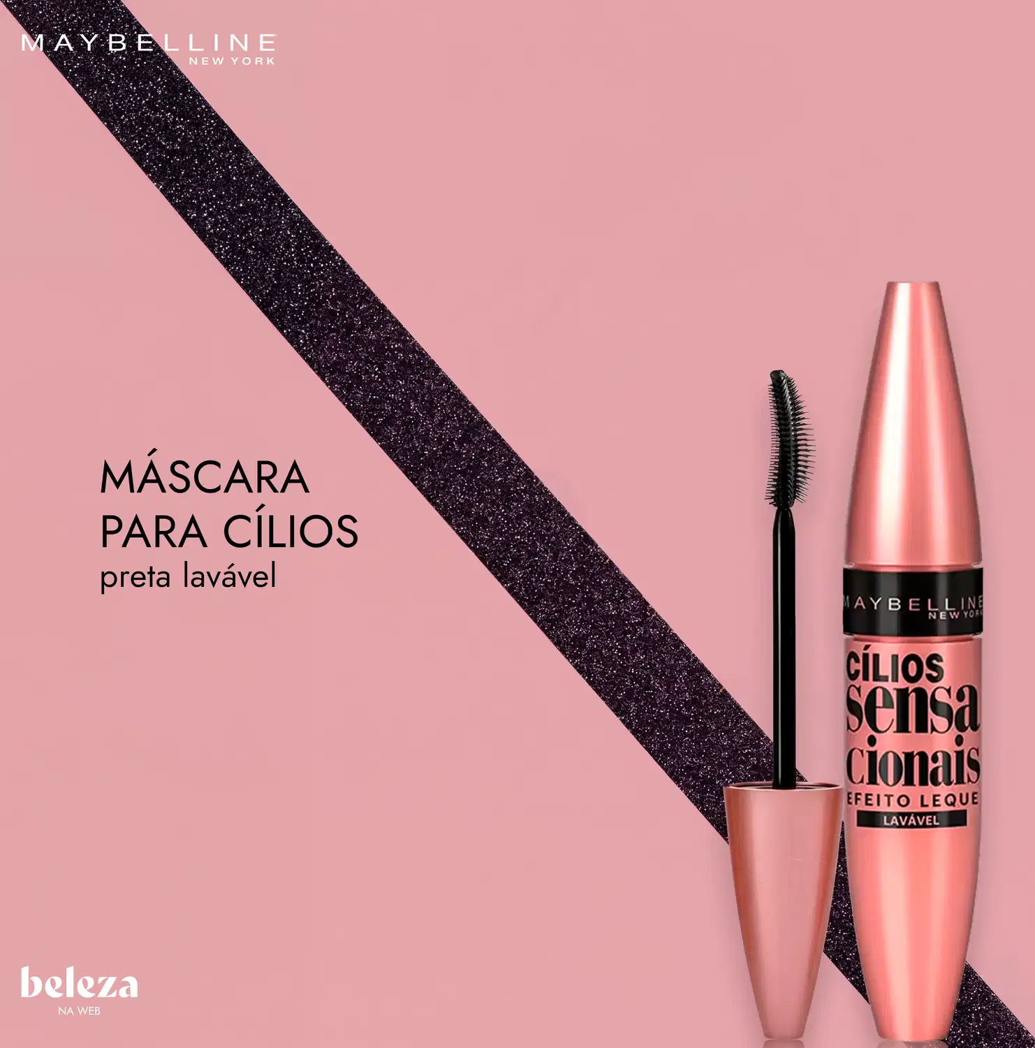 Máscara para cílios preta lavável