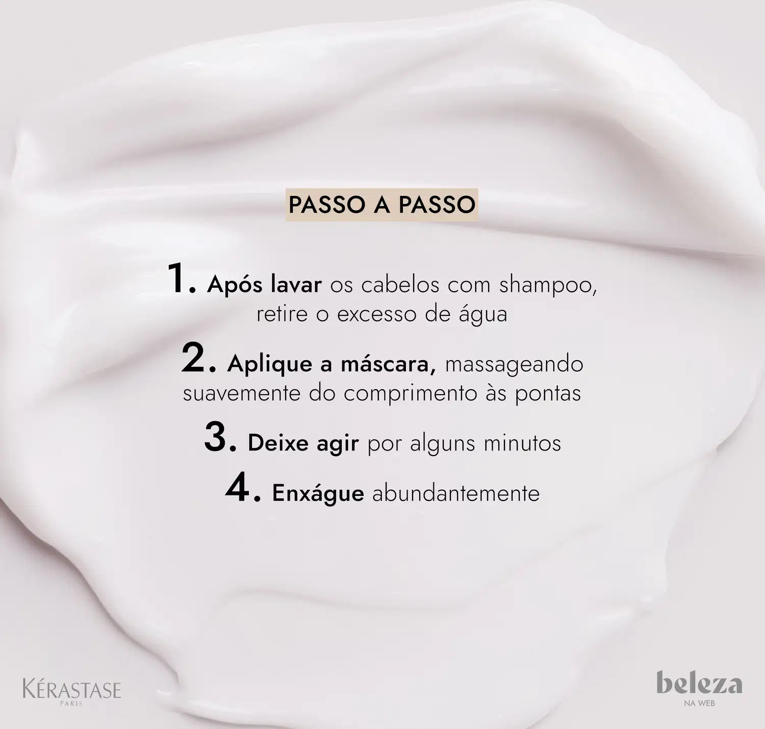 A textura do produto Kérastase é suave, sedosa e delicada, com uma aparência leve e fluida, transmitindo uma sensação de maciez e hidratação aos cabelos.