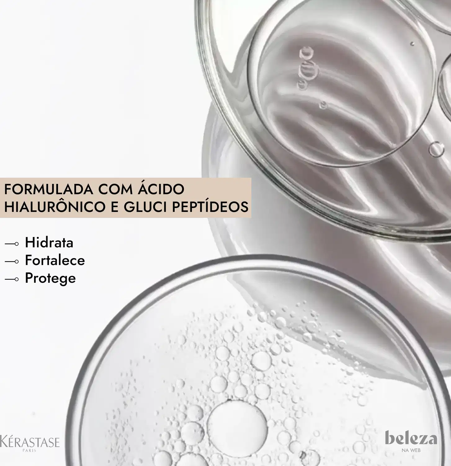 Embalagem branca e prata de máscara capilar Kérastase Densifique, com 200g de produto. Rótulo com nome da marca e informações sobre os ingredientes.