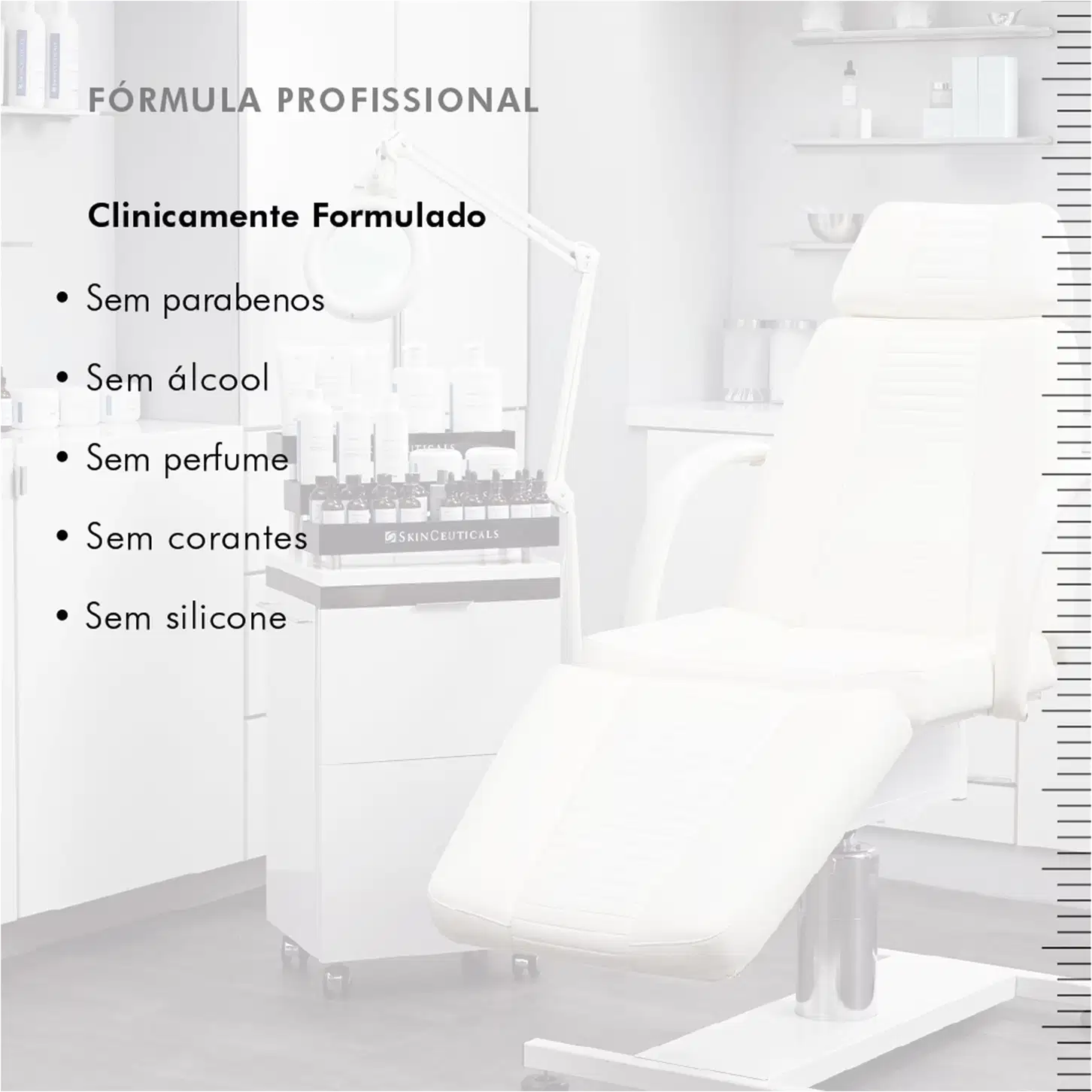 Fórmula profissional: Clinicamente formulado, sem parabenos, sem álcool, sem perfume, sem corantes, sem silicone.
