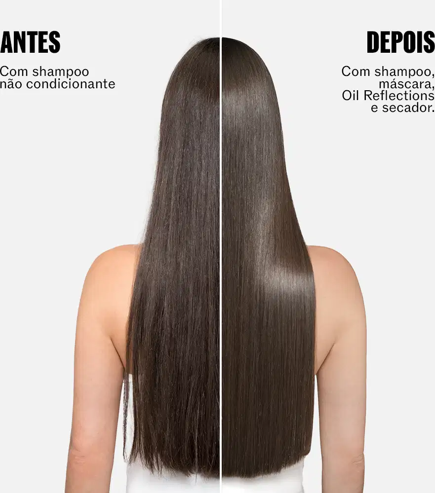 Imagem mostra o resultado de antes e depois com a utilização do produto.