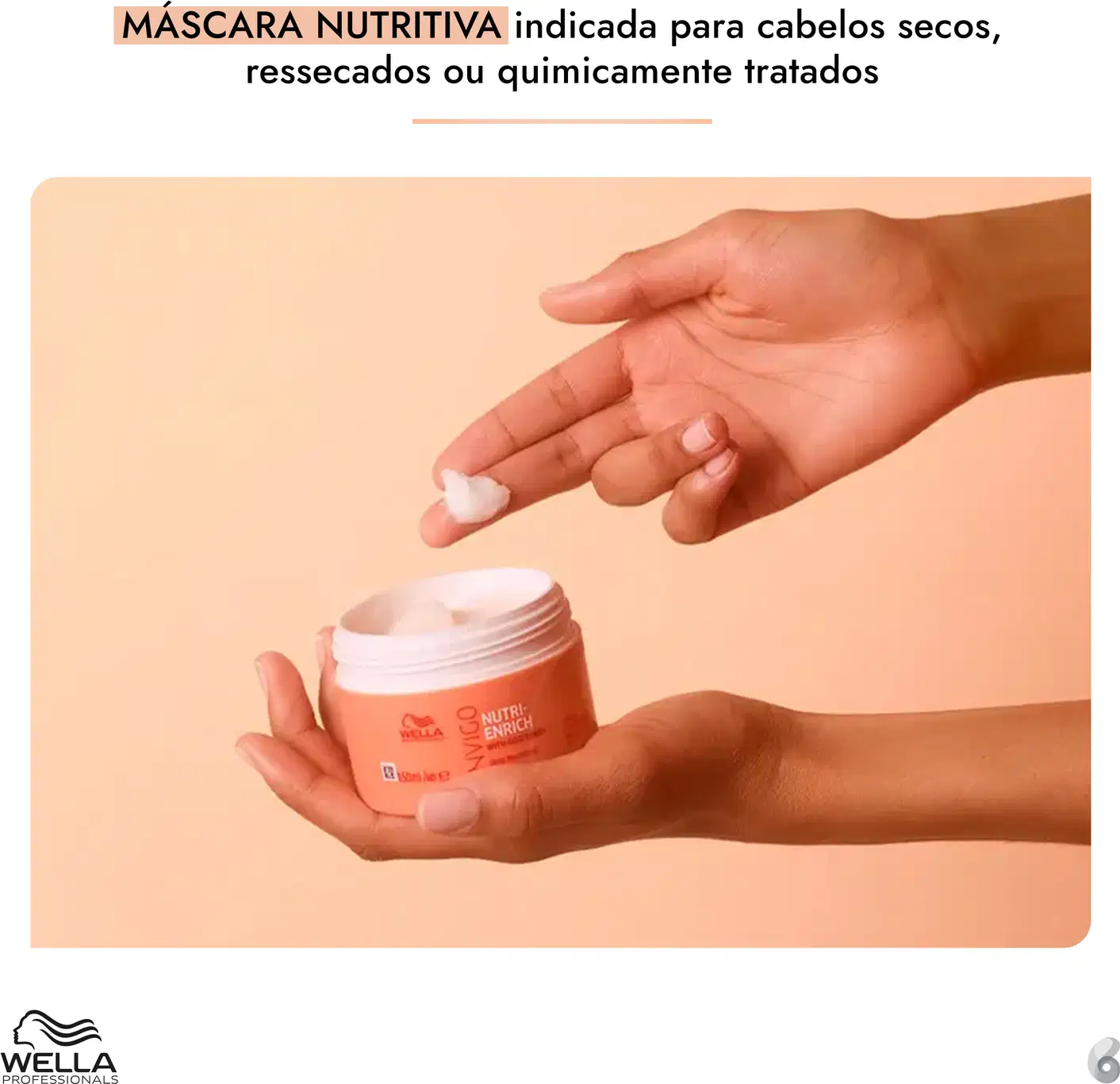 MÁSCARA NUTRITIVA indicada para cabelos secos, ressecados ou quimicamente tratados