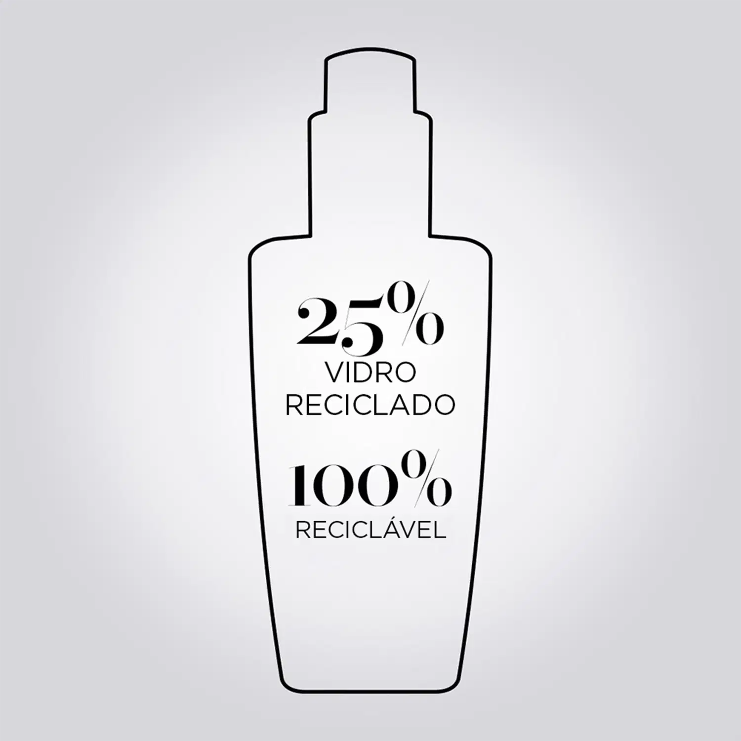 25% VIDRO RECICLADO 100% RECICLÁVEL