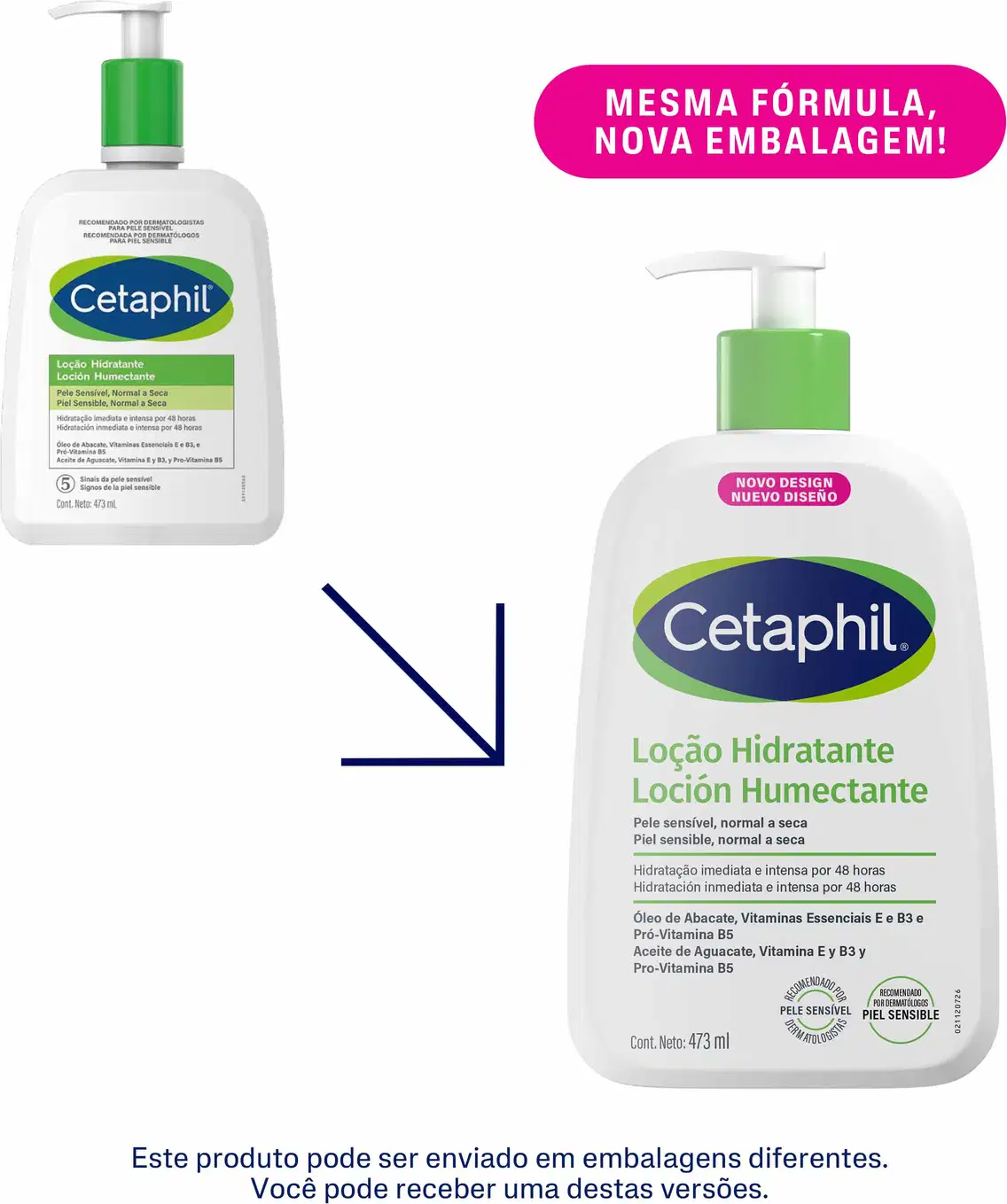 Cetaphil Loção Hidratante: mesma fórmula, nova embalagem.
