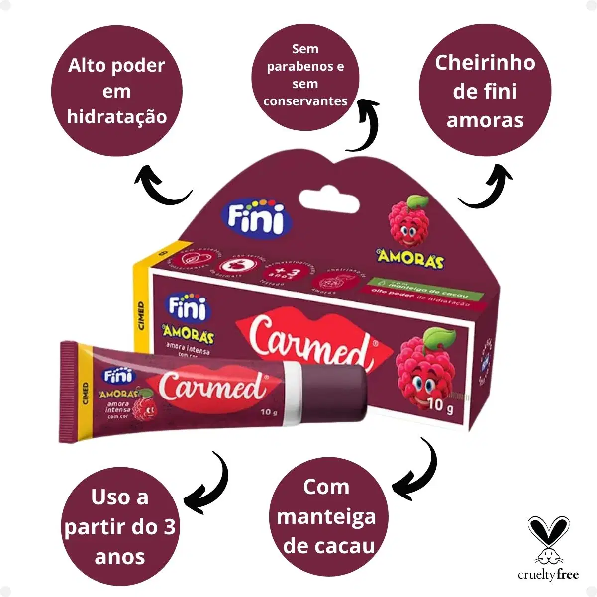 Informações sobre os ingredientes do produto, como a ausência de parabenos e conservantes. Além disso, há indicações de que o produto é adequado para uso a partir dos 3 anos de idade e é livre de crueldade animal.