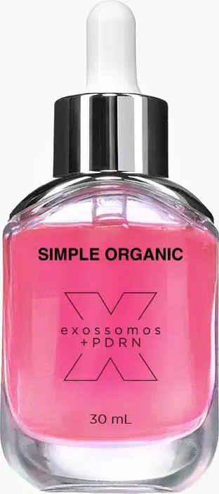 Sérum Facial Simple Organic Solução Exossomos + PDRN + Peptídeos, 30ml.