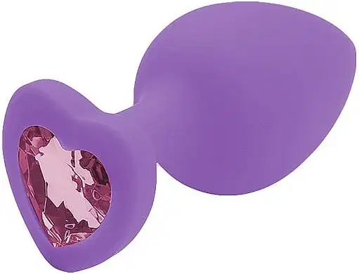 Plug Anal Sexy Import Coração Silicone Roxo, 1 produto.