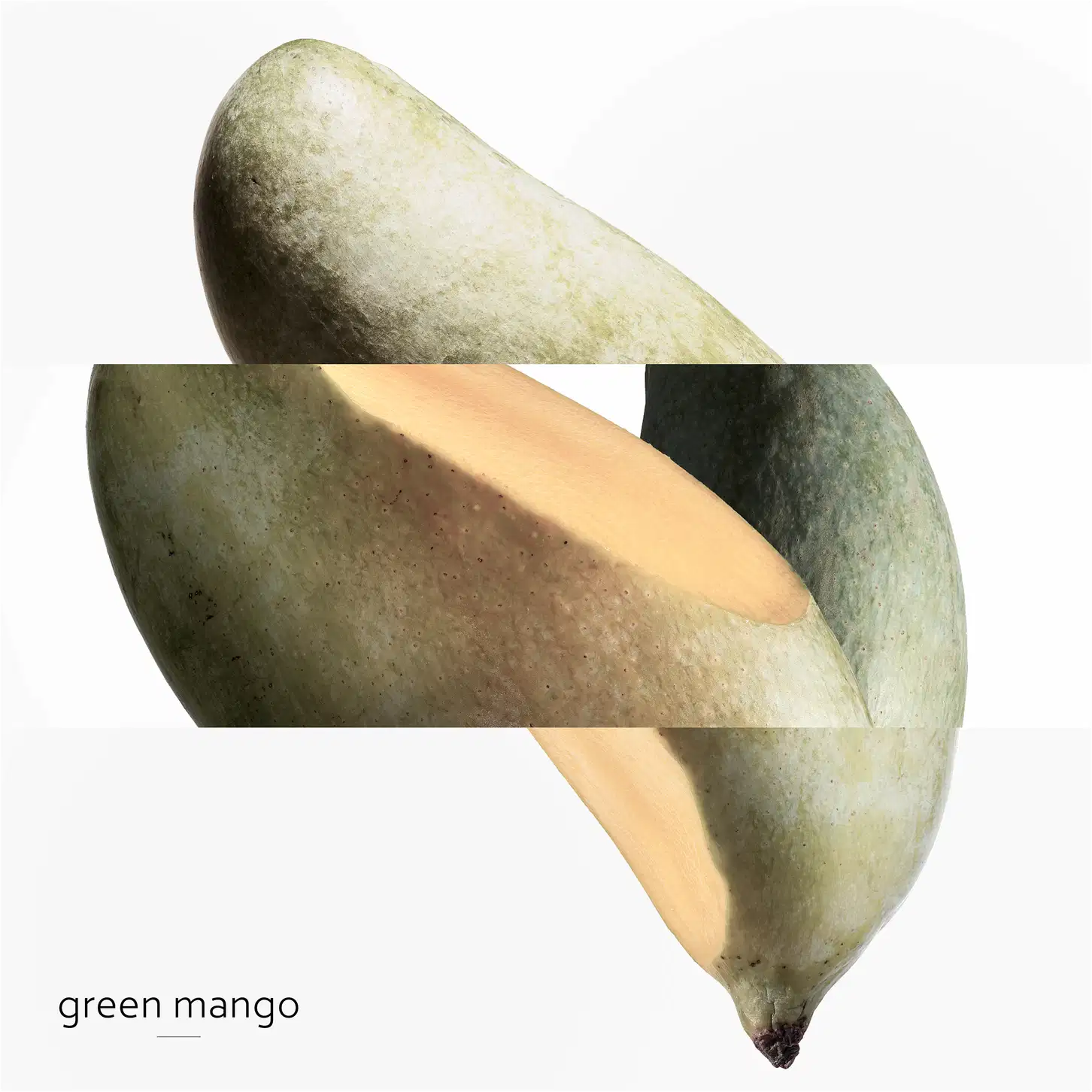 Pedaços de manga verde, ilustrando as notas que compõem o perfume.