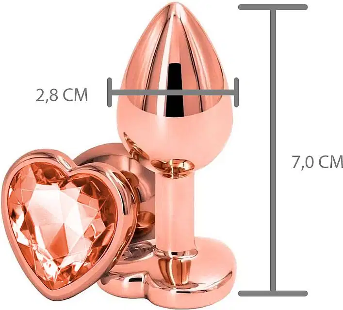 Plug Anal Sexy Import Coração Joia P Rosé, 1 produto.