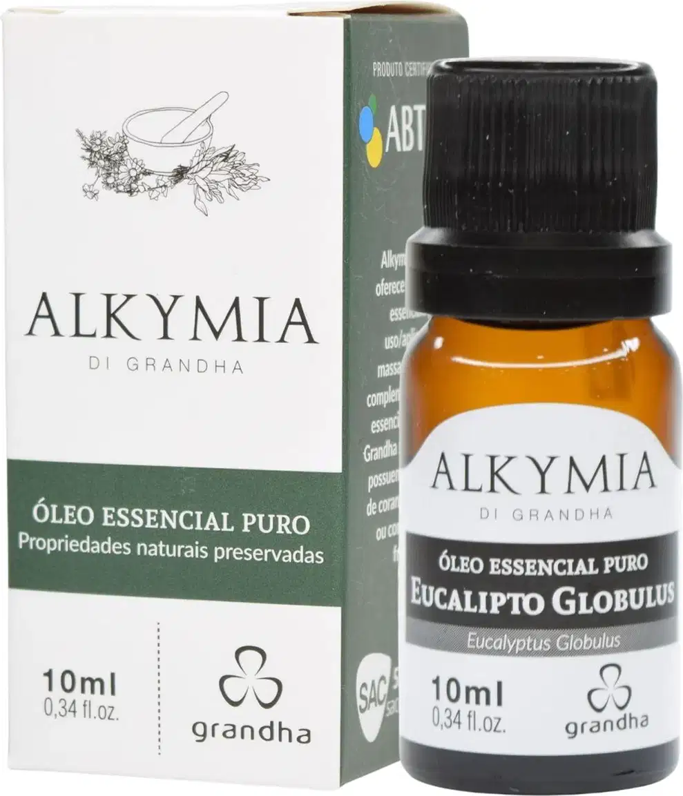 Embalagem do óleo essencial de eucalipto globulus Grandha Alkymia.