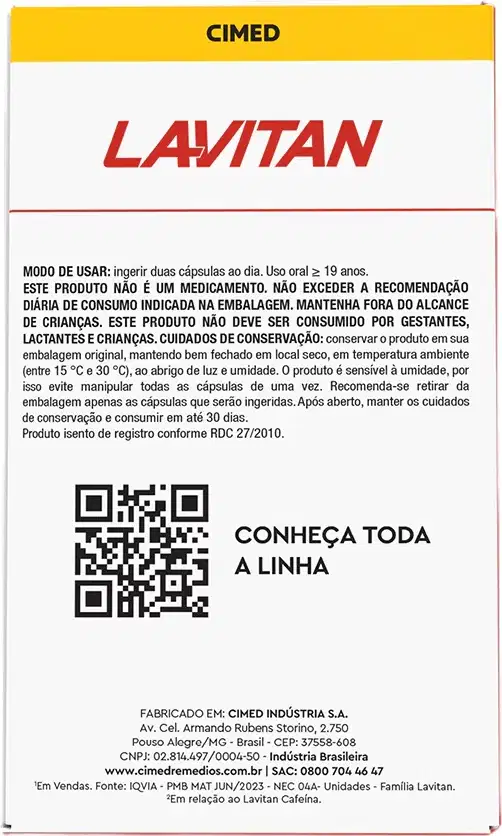 Imagem com QR CODE para conhecer toda a linha Lavitan