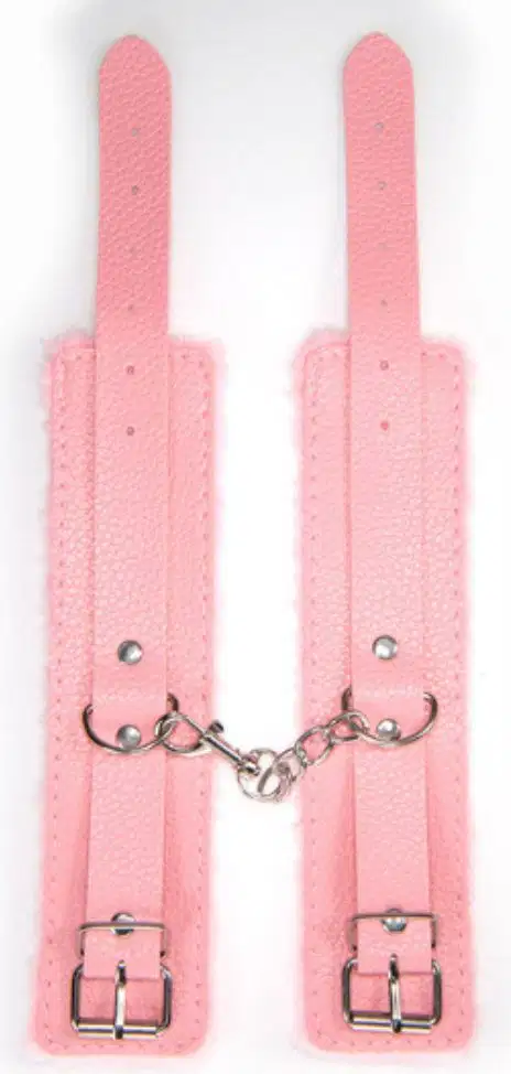 Algema Sexy Import Couro com Pelúcia Aveludada Rosa, 1 produto.