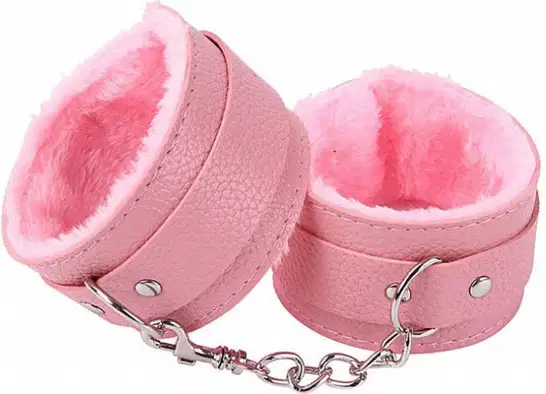 Algema Sexy Import Couro com Pelúcia Aveludada Rosa, 1 produto.